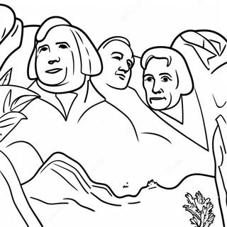 Berühmte Präsidenten auf Mount Rushmore Ausmalbild | Mount Rushmore Ausmalbild