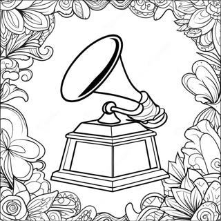 Bunter Grammy Pokal Ausmalbild | Grammy Ausmalbild