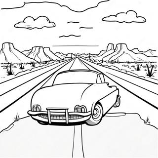 Aussichtspunkt Route 66 Ausmalbild | Route 66 Ausmalbild
