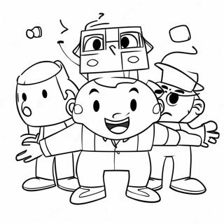 Big Block Singsong Charaktere Ausmalbild | Großer Block Singlied Ausmalbild