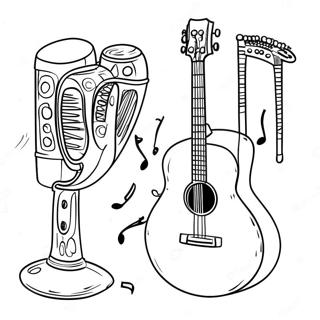Big Block Singsong Musikinstrumente Ausmalbild | Großer Block Singlied Ausmalbild