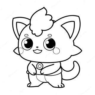Jibanyan Yo Kai Ausmalbild | Yo Kai Uhr Ausmalbild