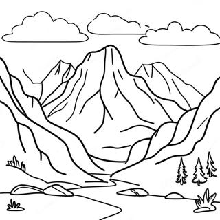Majestätische Rocky Mountains Ausmalbild | Colorado Ausmalbild