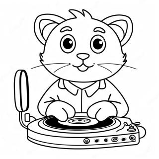 DJ Catnip Ausmalbild | DJ Katznip Ausmalbild
