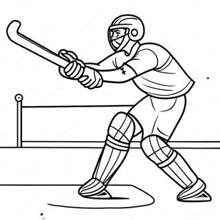 Feldhockeytorwart, der einen Schuss pariert Ausmalbild | Feldhockey Ausmalbild