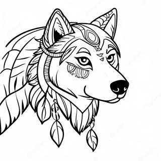 Wolf Indianer Ausmalbild | Wolf Ureinwohner Ausmalbild