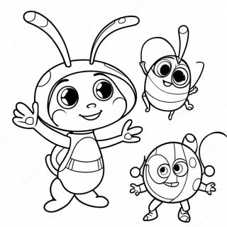 Beat Bugs Charaktere Ausmalbild | Beat Bugs Charaktere Ausmalbild