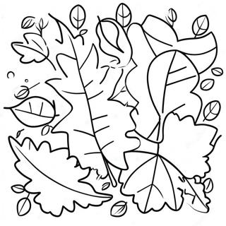 Liebenswerte Herbstblätter Ausmalbild | Niedlicher September Ausmalbild
