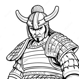 Samurai-Krieger-Ausmalbild | Samurai Ausmalbild