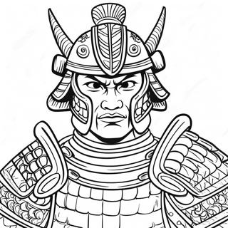 Traditionelle Samurai-Rüstung Ausmalbild | Samurai Ausmalbild
