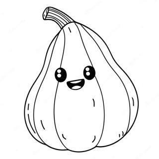 Niedliches Cartoon-Gourde Ausmalbild | Kürbis Ausmalbild