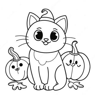 Halloween schwarze Katze Ausmalbild | Halloween Tier Ausmalbild