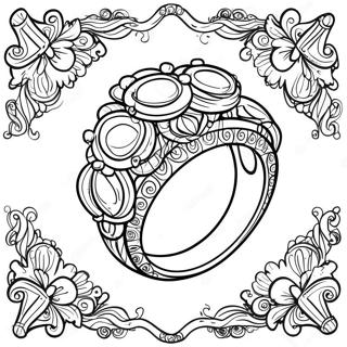 Eleganter Hochzeitsring Ausmalbild | Ring Ausmalbild