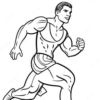 Under Armour Athlet beim Laufen Ausmalbild | Under Armour Ausmalbild