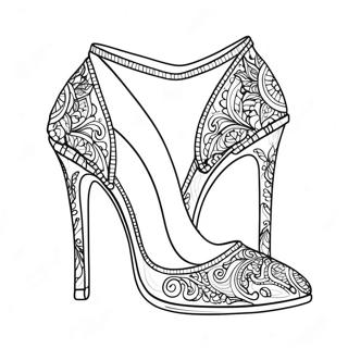 Glitzernde High Heels Ausmalbild | Mädchenschuhe Ausmalbild