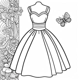 Modisches schickes Kleid Ausmalbild | Modischer Chic Ausmalbild