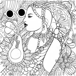 Trendige Modeaccessoires Ausmalbild | Modischer Chic Ausmalbild