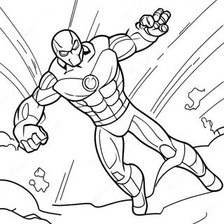 Max Steel Dynamische Kampfszene Ausmalbild | Max Stahl Ausmalbild