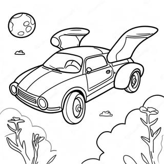 Fliegendes Auto Ausmalbild | Flugauto Ausmalbild