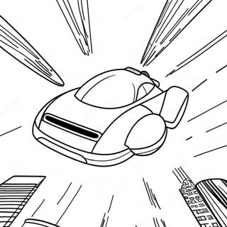 Futuristisches fliegendes Auto Ausmalbild | Flugauto Ausmalbild