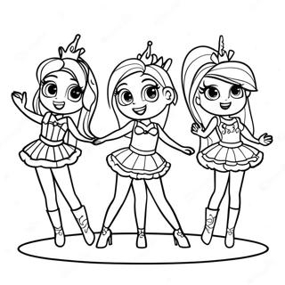 Dazzlings auf der Bühne Ausmalbild | Die Strahlenden Ausmalbild