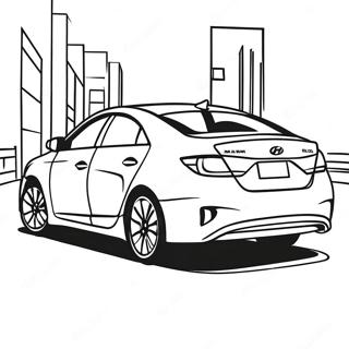 Hyundai Auto in Bewegung Ausmalbild | Hyundai Ausmalbild