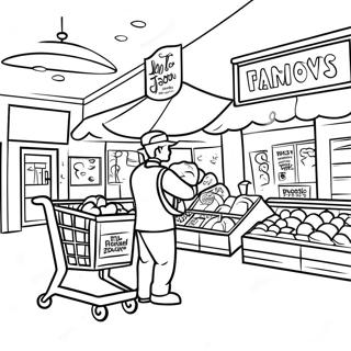 Trader Joe's Spaß beim Einkaufen Ausmalbild | Trader Joe's Ausmalbild