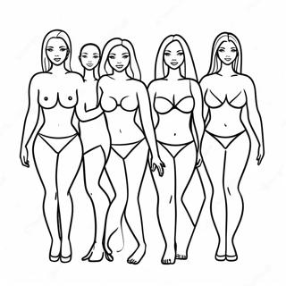 Vielfältige Körperformen Ausmalbild | Körperpositivität Ausmalbild