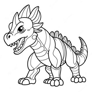 Fiercer Scorpius Rex brüllendes Ausmalbild | Scorpius Rex Ausmalbild