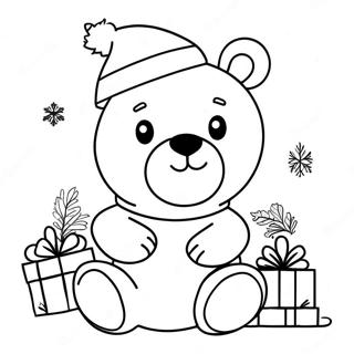 Weihnachtsbär Ausmalbild | Weihnachtsbär Ausmalbild