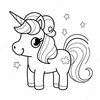 Niedliches Kawaii Chibi Einhorn Ausmalbild | Kawaii Chibi Ausmalbild
