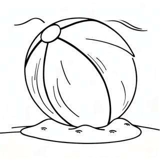 Bunter Strandball im Sand Ausmalbild | Strandball Ausmalbild