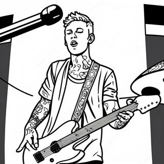 MGK auf der Bühne Ausmalbild | MGK Ausmalbild