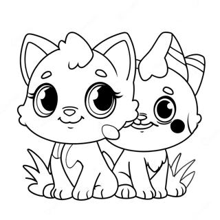 Niedliche LPS Tierfreunde Ausmalbild | LPS Ausmalbild