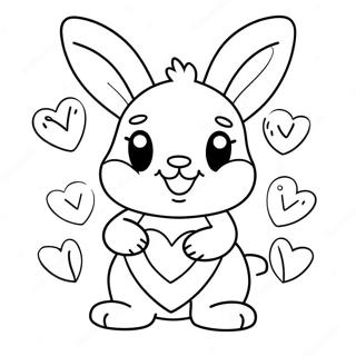 Süßer Playboy-Hase mit Herz Ausmalbild | Playboy Hase Ausmalbild