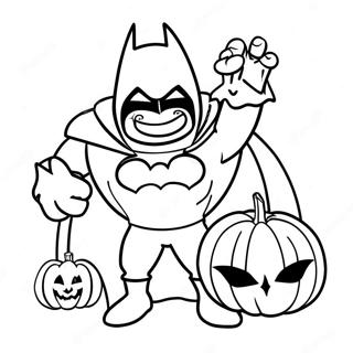 Gruseliger Batman mit Kürbis Ausmalbild | Batman Halloween Ausmalbild