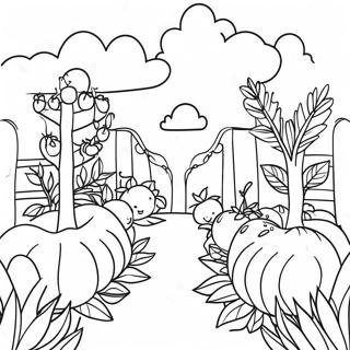 Buntes Veganes Garten Ausmalbild | Vegan Ausmalbild