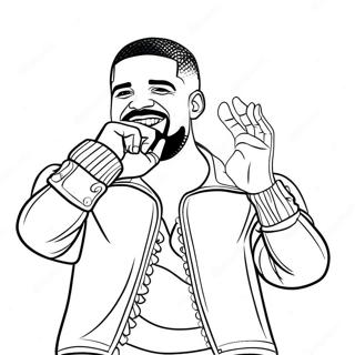 Drake auf der Bühne Ausmalbild | Drake Ausmalbild