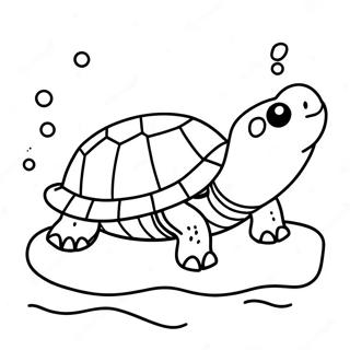 Niedliche Schnappschildkröte beim Schwimmen Ausmalbild | Schnappschildkröte Ausmalbild