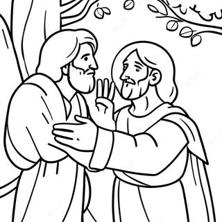 Zachäus trifft Jesus Ausmalbild | Zachäus Ausmalbild
