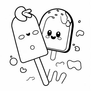 Bunte Eis am Stiel Leckereien Ausmalbild | Eis am Stiel Ausmalbild