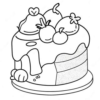 Bunter Kuchenstück Ausmalbild | Wayne Thiebaud Ausmalbild