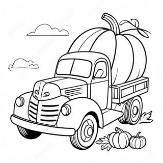 Vintage Kürbis Lkw Ausmalbild | Kürbis Lkw Ausmalbild