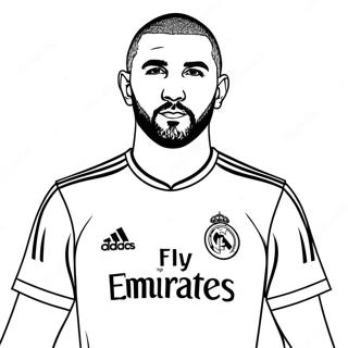 Benzema Fußballstar Ausmalbild | Benzema Ausmalbild