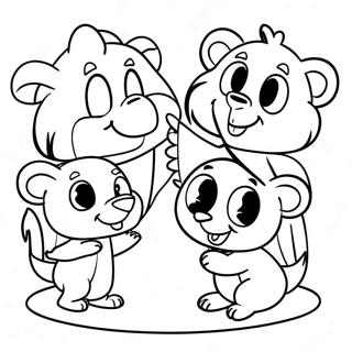 Pajanimals Spielen Zusammen Ausmalbild | Pajanimals Ausmalbild