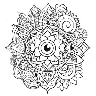 Bunter Chakra Energiefluss Ausmalbild | Trippy Chakra Ausmalbild