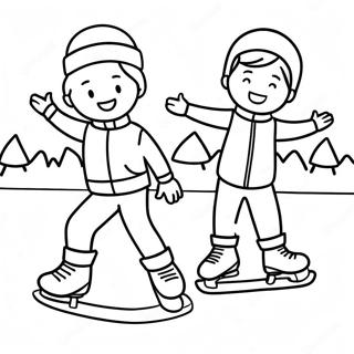 Eislaufen Kinder Ausmalbild | Eislaufen Ausmalbild