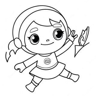 WordGirl in Aktion Ausmalbild | Wortmädchen Ausmalbild