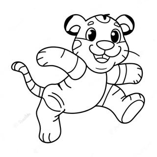 Verspielter Tigger beim Springen Ausmalbild | Tigger Ausmalbild