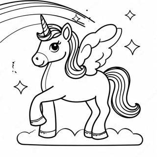 Freche Einhorn mit einem Regenbogen Ausmalbild | Sarkastisch Ausmalbild